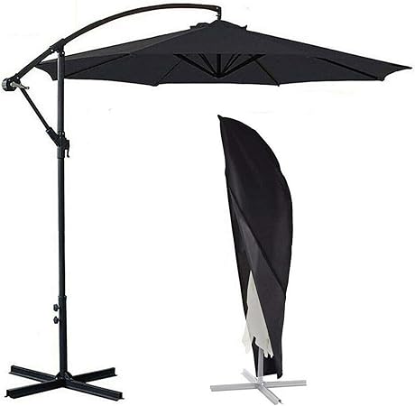 Conpus Umbrella Cover Patio Cantilever Offset Umbrella Cover For 9ft To 13ft Cantilever Parasol Outdoor Market Umbrellas Cover With Zipper And Water Resistant Protector Black Amazon Co Uk Garden Outdoors