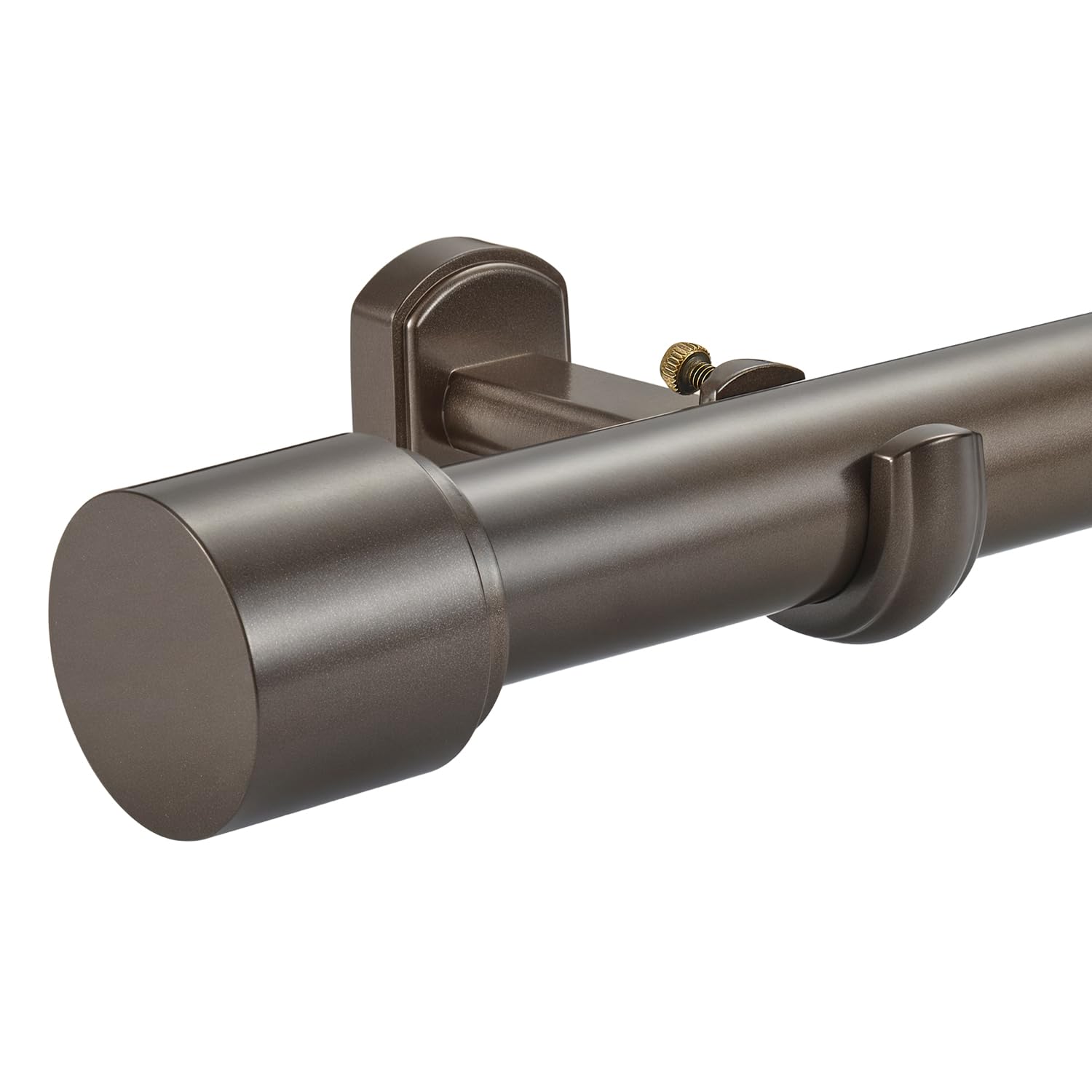 Photo 1 of 1 1/8 Inch Diameter Curtain Rods, 36-72” Telescoping Large Single Window Drapery Rod Heavy Duty With Adjustable Modern Brackets, Dark Bronze