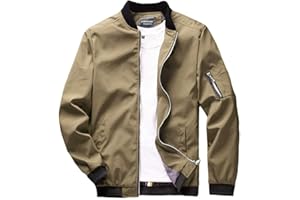 sandbank Men's Slim Fit Lightweight Softshell Flight Bomber Jacket Coat