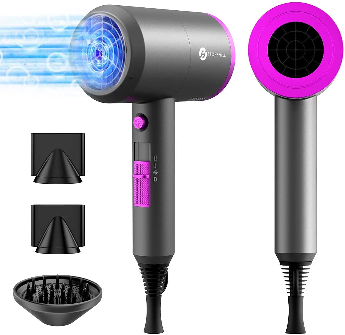 Slopehill Professional Ionic Hair Dryer Powerful 1800W Fast Drying Low Slopehill Professional Ionic Hair Dryer Powerful 1800W Fast Drying Low
