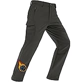 MAGCOMSEN Men's Winter Pants Water Resistant Fleece Lined Snowboard Ski Pants Softshell Tactical Pants with Multi-Pockets