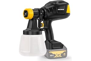 IEBUDA Cordless Paint Sprayer for Dewalt 20V MAX Battery, Handheld HVLP Paint Sprayer with 1200ML Container, Electric Paint Sprayer for Painting Ceiling, Fence, Cabinets, Walls (Tools Only)