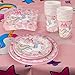 82 Piece Unicorn Party Supplies Set Including Banner, Plates, Cups, Napkins and Tablecloth - Pink Theme, Serves 20