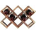 Ferfil Wine Rack, Wood Wine Storage Racks Countertop, 10 Bottle Wooden Stackable Wine Cellar Racks, Foldable Tabletop Free Standing Wine Bottle Stand Holder Display Shelf for Home Kitchen Bar Cabinets