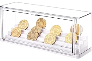 AHANDMAKER Acrylic Coin Display Case Military Coin Medal Display Box for Home Office Exhibition Veterans Day Decoration Milit
