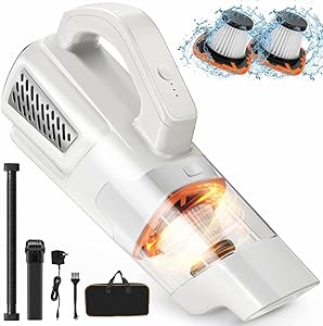 Handheld Vacuum Cordless Portable Car Vacuum - Cherylon Vacuum 2 Speed Lightweight Hand Held Vacuuming Cordless Rechargeable Hand Vac, 10Kpa Mini Vacuum Cleaner for Home Office and Car
