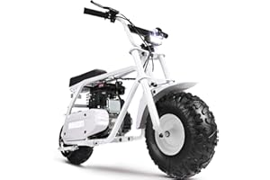 SUNDERWELL Mini Dirt Bike, Gas Bike with LED Headlight, 99cc 4 Stroke Gas Powered Minibike Up to 25MPH, Pull Start, Weight Support 200lb, Trail Motorcycle for 13+