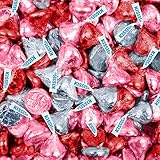 HERSHEY'S Kisses Candy Red, Pink and Silver Foil - Valentine's Day Bulk Milk Chocolate (2lb Bag)