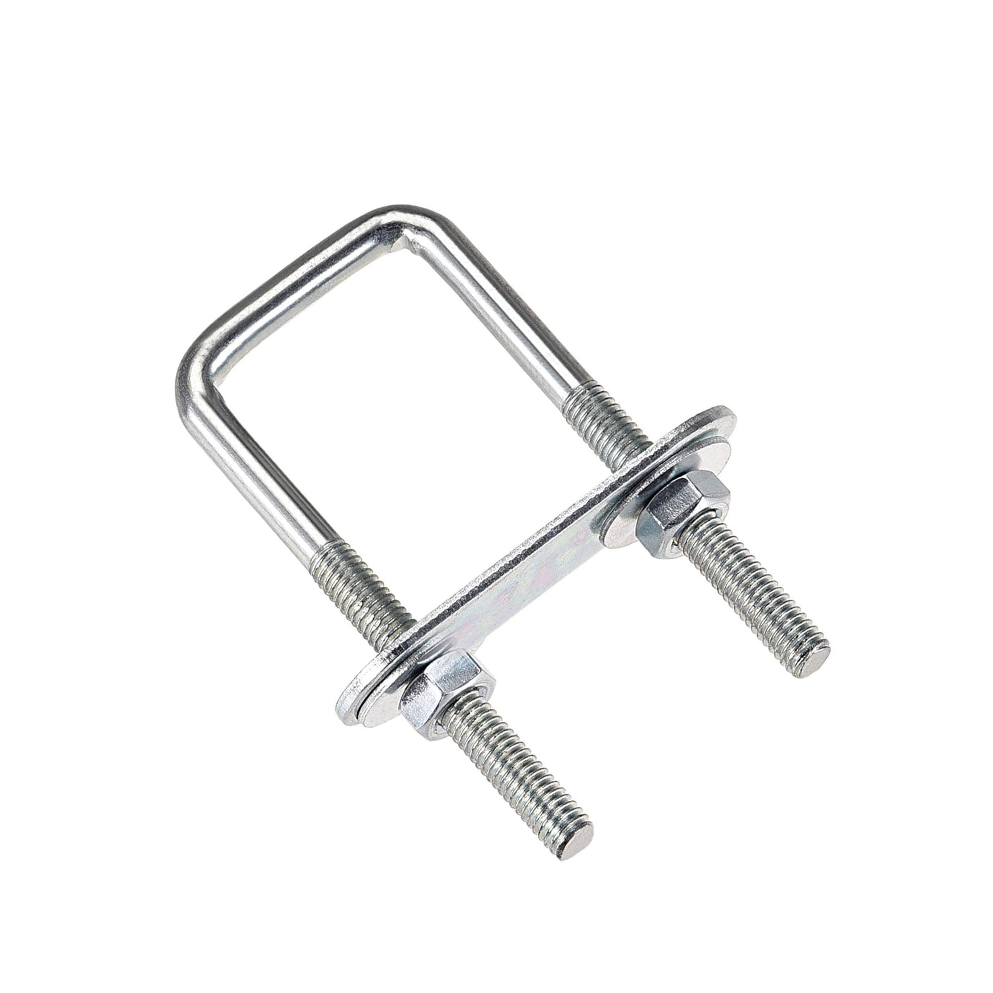 MACHSWON Square U-Bolt,4 Set Carton Steel M6 U Bolts 30mm(1-1/4") Inner Width 80mm Length with Nuts and Frame Plate for Automobiles Boat Trailer