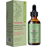 Venrock Rosemary Castor Hair Oil - Biotin Infused Scalp & Hair Strengthening Oil for Nourishing Scalp, Repairing Split Ends &