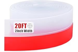 KIKERIKE Draft Seal Tape for Doors and Windows 2 in x 20 Ft Silicone Weather Stripping Extra Thick 2mm Door Seal Strip with Strong Adhesive Draft Insulation Stopper Side Seal - Clear