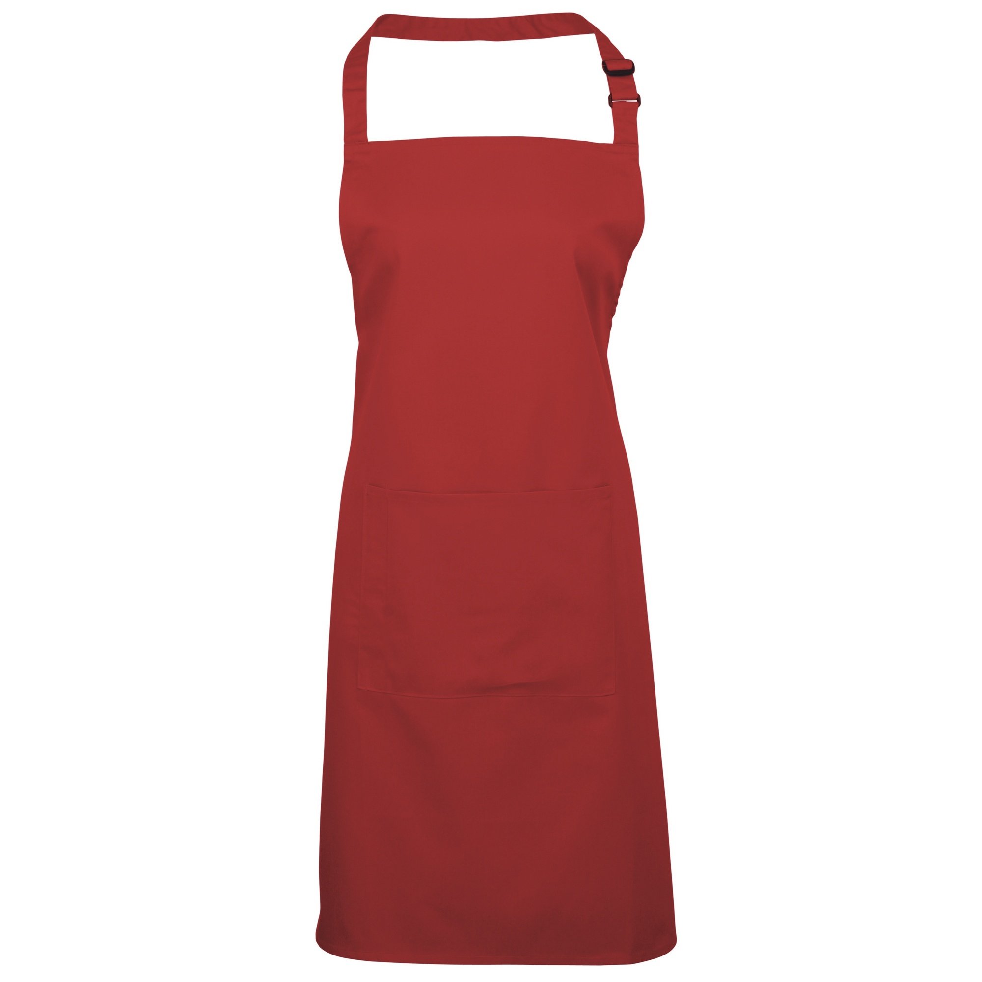 Premier Workwear Colours Bib Apron With Pocket Red Large