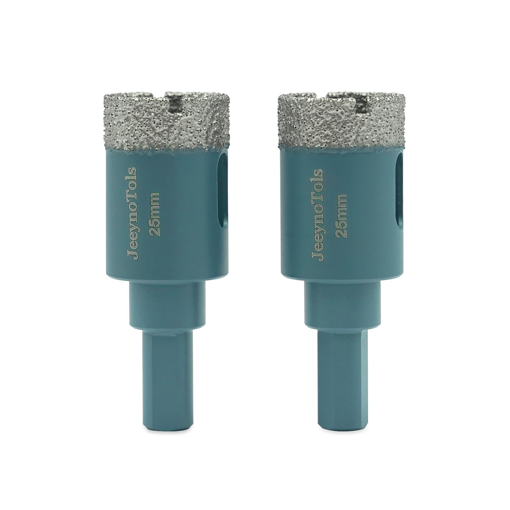 JeeynoTols Dry Diamond Core Drill Bit - 2pcs/Pack 1 Inch (25mm) Diamond Hole Saw Tile Core Drill Bit with Triangle Shank for Porcelain Granite Marble Ceramic Stone