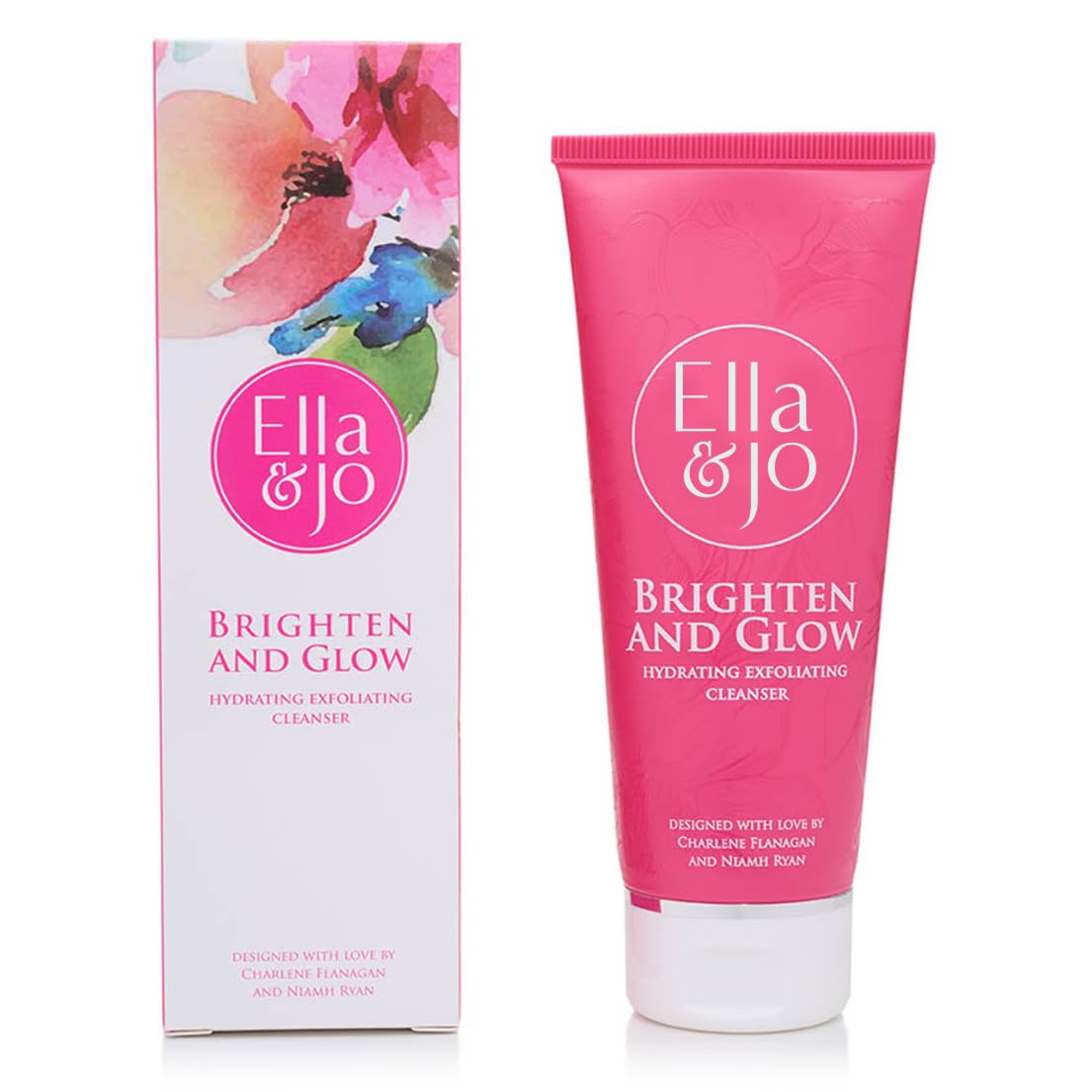 Ella & Jo Brighten & Glow Hydrating Exfoliating Cleanser - Gentle Daily Face Exfoliator with Pumpkin Enzyme, Vitamin A, E, and Omega 6 for a Brighter, Glowing, Hydrated, and Smoother Appearance