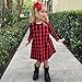 LNGRY Toddler Infant Kids Baby Girls Plaid Print Dress Outfits Clothes Dress (6-12 Months, Red)