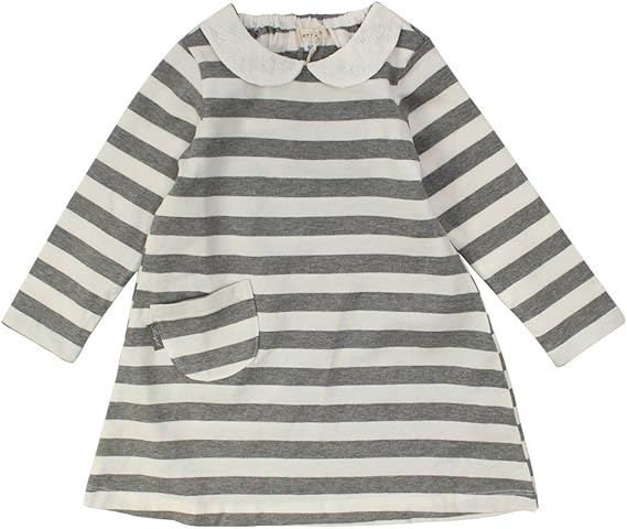 Amazon セラフ Seraph 4色2柄ボーダーワンピース長袖 130 グレー ワンピース チュニック 通販