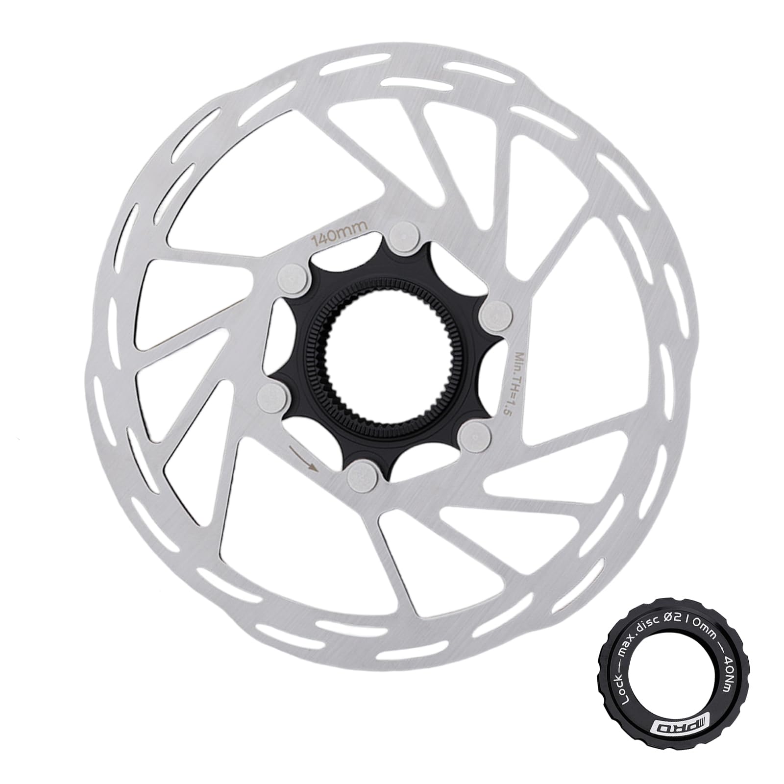 yongness 140mm Bicycle Central Locking Brake Disc Disc Brake Rotor Hub Disc Brake Disc Disc Brake Disc with Lock Cover Suitable for Road Bikes MTB BMX