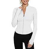 LUYAA Women's Workout Jacket Lightweight Zip Up Yoga Jacket Cropped Athletic Slim Fit Tops