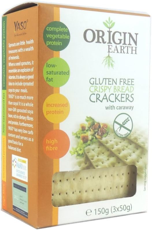 Origin Earth - Gluten Free Crispy Bread Crackers with Caraway - 150g