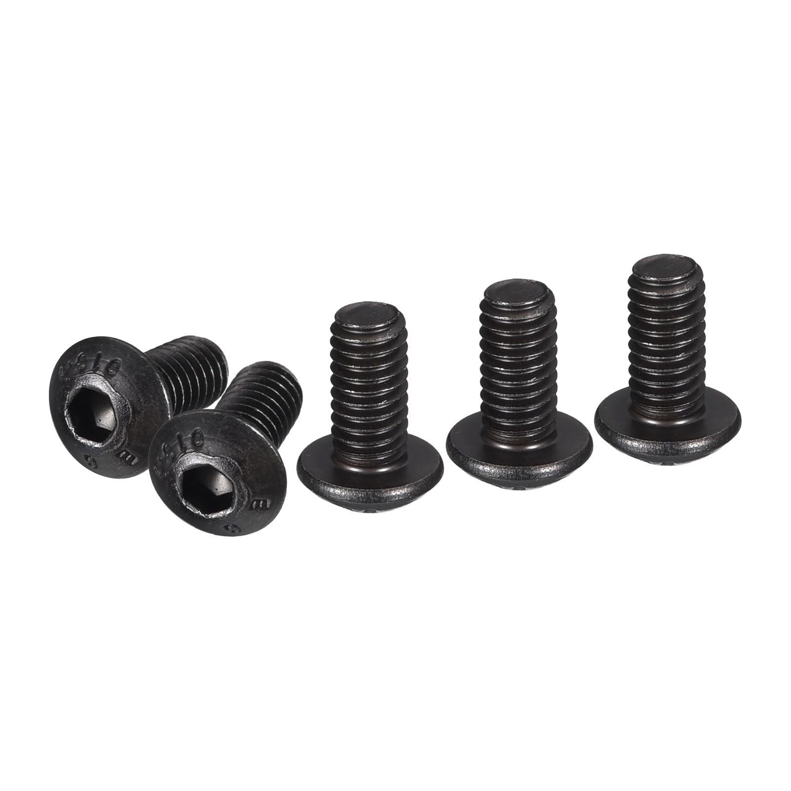 DTGN M4-0.7x8mm Button Head Socket Cap Screws - 100Pack - Good for Machine - Carbon Steel Black Oxide - Hex Drive Full Thread Fasteners