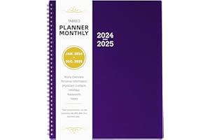 COBOLL Monthly Planner 2024-2025 - 24 Months Planner, 9'' x 11'', JAN. 2024 - DEC. 2025, Calendar Planner with Tabs and Ample Writing Blocks, Good for Home and School Planning