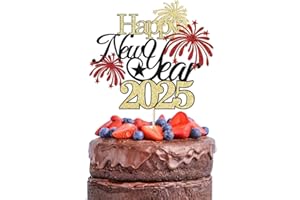 WRACKKIAR Happy New Year Cake Topper-Welcome 2025 Cake Toppe-Cheers to 2025 Cake Topper-New Year Party Supplies (440)