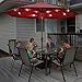 Abba Patio 9' Round Aluminum Solar Powered 24 LED Light Patio Umbrella with Tilt and Crank, Dark Red