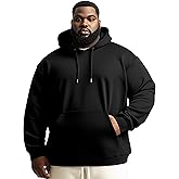 Yuyapu Men's Big & Tall Sweatshirts Hoodies Pullover Cotton Casual Hoodie Drawstring Long Sleeve Hooded Jacket with Pocket