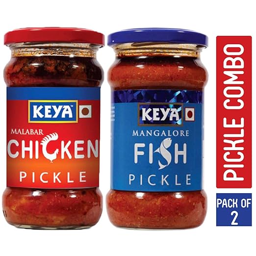 KEYA Malabar Chicken Pickle (270 g) and Mangalore Fish Pickles -270 g Combo