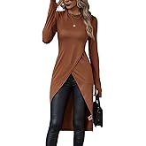 SKAYS High Low Tops for Women, Asymmetrical Tops for Women Long Sleeve, Asymmetrical Hem T Shirts for Women