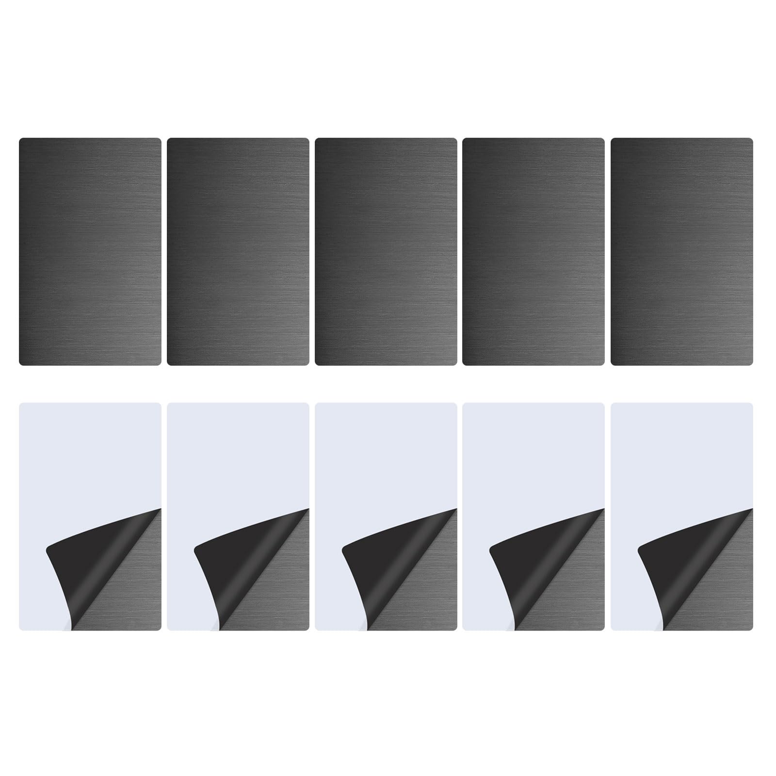 DTGN 80x50x0.4mm(LxWxT) Blank Metal Card - 20Pack - Good for Machinery - Brushed 201 Stainless Steel Equipment Nameplate - Dark Gray