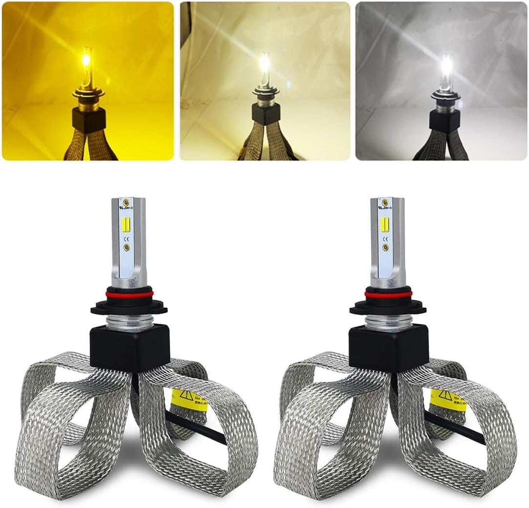 Skdvy 2 PCS T9 HB4 / 9006 9-36V / 25W / 3000K 4300K 6000K / 3000LM IP68 Car Triple Color LED Headlight Lamps