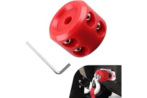 Ferianl Winch Cable Hook Stopper, Rubber Winch Stopper for Wire & Synthetic Rope, with Stainless Steel Screws and Nuts Allen Wrench, Universal for ATV UTV Truck SUV (Red)