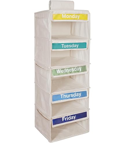 Organisateur Hebdo 5 Niveaux – Pour Ranger Vêtements, Accessible Et Sans Perçage !