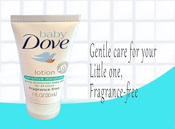 DOVÈ BÁBY LOTION SENSITIVE MOISTURE 30ML,TRAVEL SIZE, A MINI LOTION MOISTURIZER, GENTLE, HYPOALLERGENIC FORMULA IS PERFECT FOR DELICATE BABY SKIN, PACK OF 4