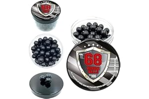 Rubber Balls 100 x Premium Quality .68 Caliber Hard 3.9 gr. Heavy Powerballs Paintballs for Self & Home Defense Pistols in Da