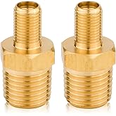2pcs Air Inflator Adapter, 1/4" NPT (M) to Standard Valve for Schrader (M), Brass Air Inflator Adapter Tire Inflator Connecto