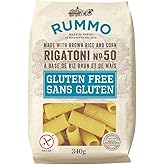 Rummo, Gluten Free Rigatoni No. 50, Authentic Italian Pasta Made with Brown Rice and Corn, 340g (Pack of 1)
