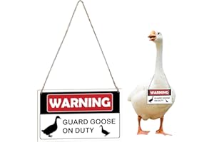 Guard Goose on Duty Sign Goose Decor Supplies, Warning Guard Geese Lawn Goose Sign, Porch Goose Outfits Sign Decorations, Goo