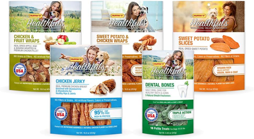 CHOMP 'EMS Healthfuls Sweet Potato Slices, 5 oz - Long Lasting Rawhide Free Dog Treats - No Hide Alternative Chew Treat for All Life Stages