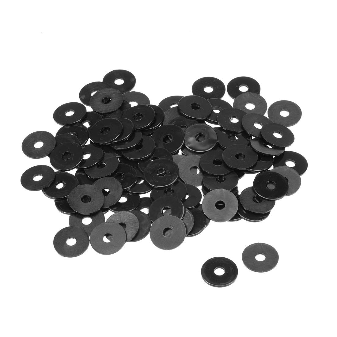sourcing map Nylon Flat Washers 15mm OD 4mm ID 1mm Thickness for Faucet Pipe Water Hose, Pack of 100
