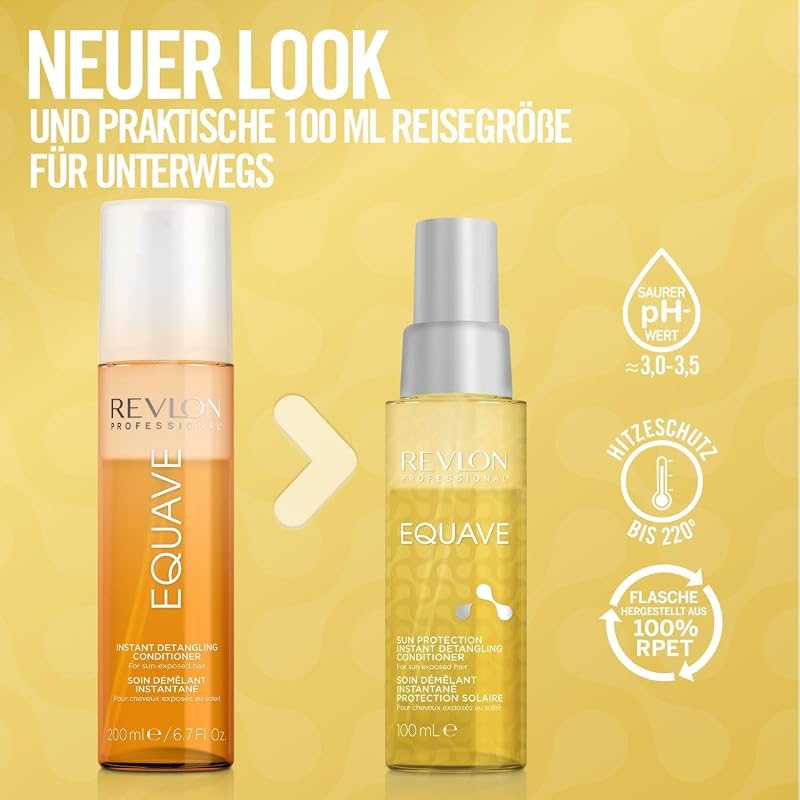 EQUAVE Sun Protection Instant Detangling Conditioner, 100 ml, entwirrender Leave in Sprühconditioner mit Sonnenschutz fürs Haar, 2-Phasen Haarpflege mit Hitzeschutz