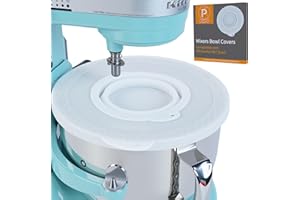 PQPO Silicone Mixer Bowl Cover Compatible with KitchenAid 6-7 Quart Bowl-Lift Stand Mixers, Airtight Lid with Collapsible Small Bowl, Splash Guard, Dustproof, Reusable, Dishwasher Safe(White)