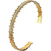 JOLAMT Gold Cuff Bracelets for Women Chunky Open Bracelet Hollow Wide Cuff Bracelets Adjustable Gold Open Cuff Bangle