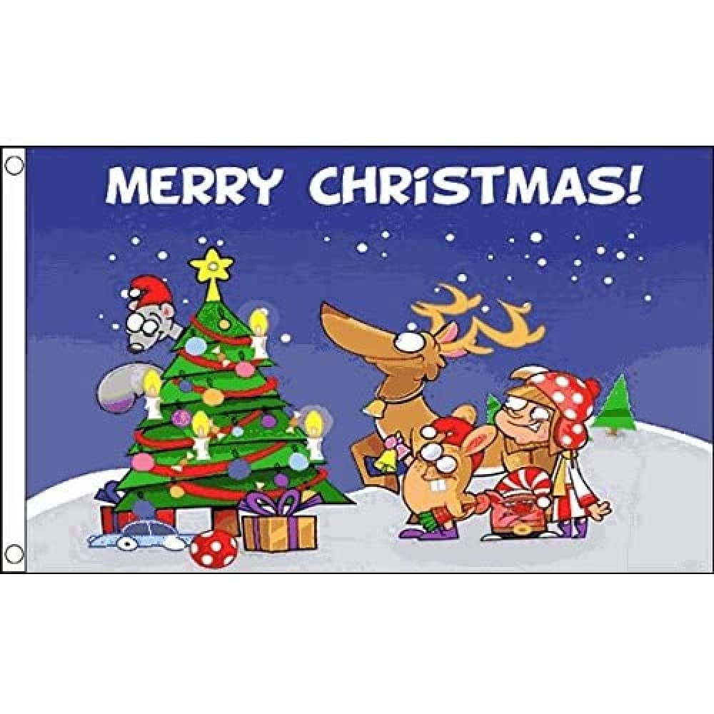 AZ FLAG - Christmas Scene Flag - 3x5 Ft - 100D Polyester Merry Christmas Banner with Two Metal Grommets - Fade Resistant - Vivid Colors - 3' x 5' Feet - 150x90 Cm