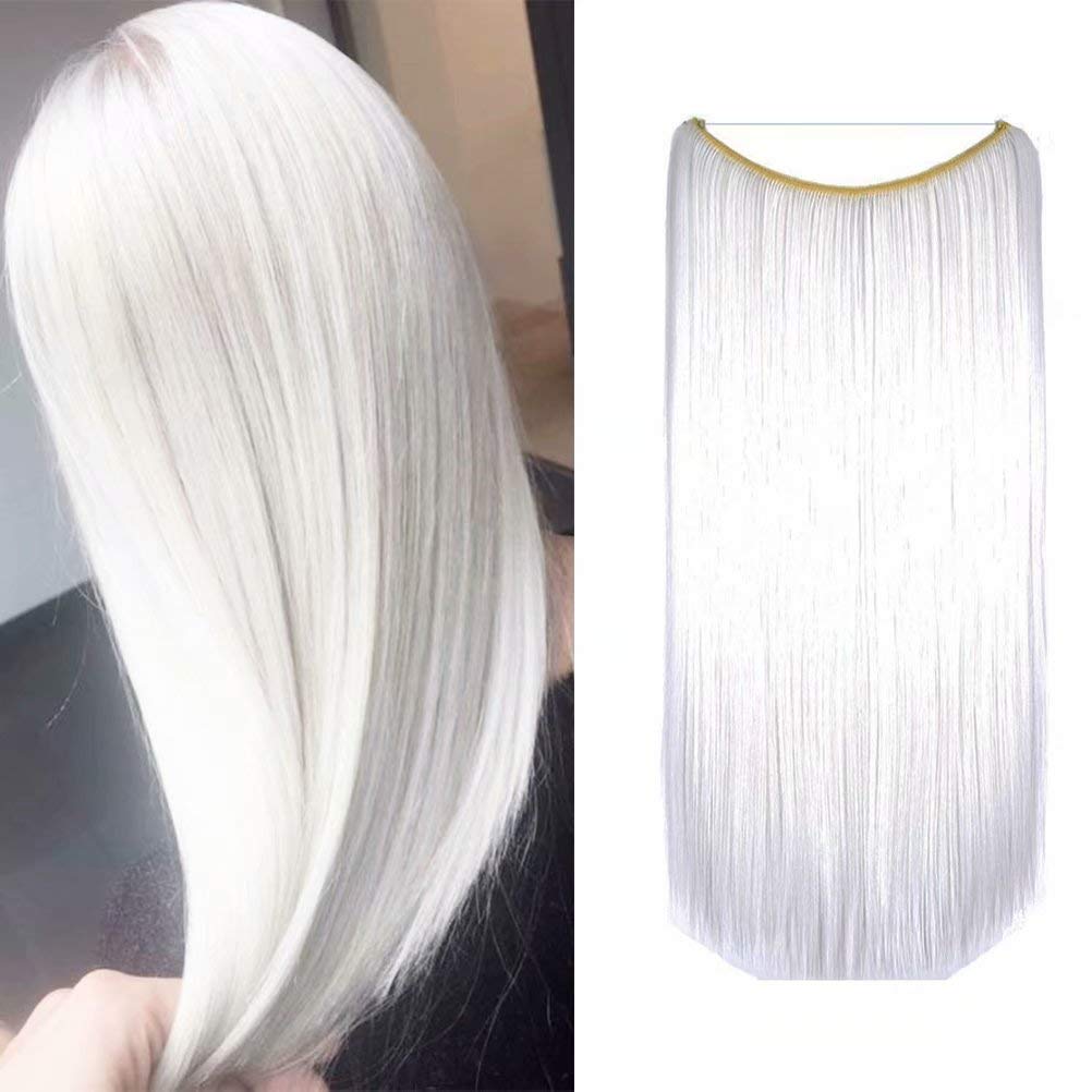 Amazon Com Iluu 22 80g White Blonde Secret Halo Hair Extensions