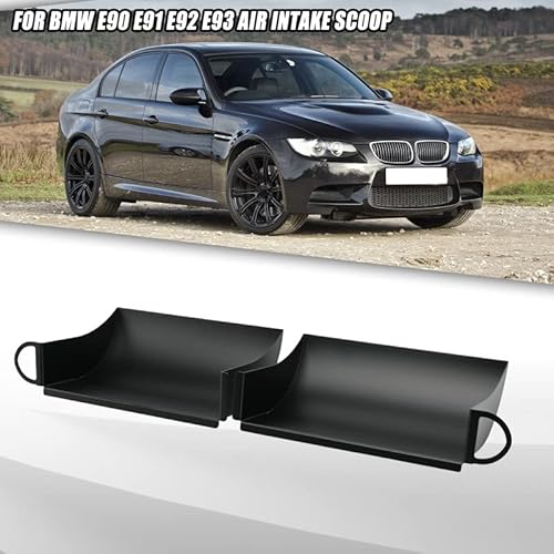BILLFARO Cold Air Intake Scoop - 2Pcs Black Ram Air Kit For BMW 3-Series E90/E91/E92/E93 (316i-335i, 316d-335d, M3)
