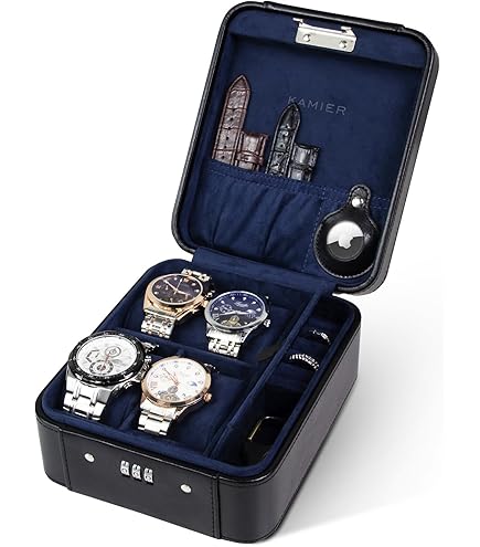 Amazon.com: BISON DENIM Watch Box, 4 Watch Travel Case with