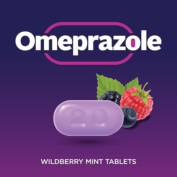 GOODSENSE OMEPRAZOLE, COMPARE TO PRILOSEC, DELAYED RELEASE TABLETS 20 MG, ACID REDUCER, WILDBERRY MINT COATED TABLET, 42 COUNT