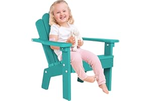 FUNBERRY Kids Outdoor Chair, HDPE Kids Adirondack Chairs, All Weather Easy Installation Toddler Outdoor Chair with Ergonomic Design for Patio, Garden, Picnic, Backyard, Beach